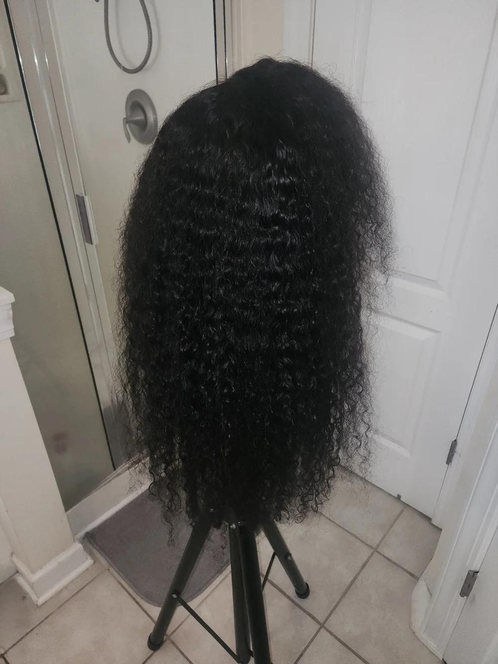 Natural Curly Lace Front Wig - Black